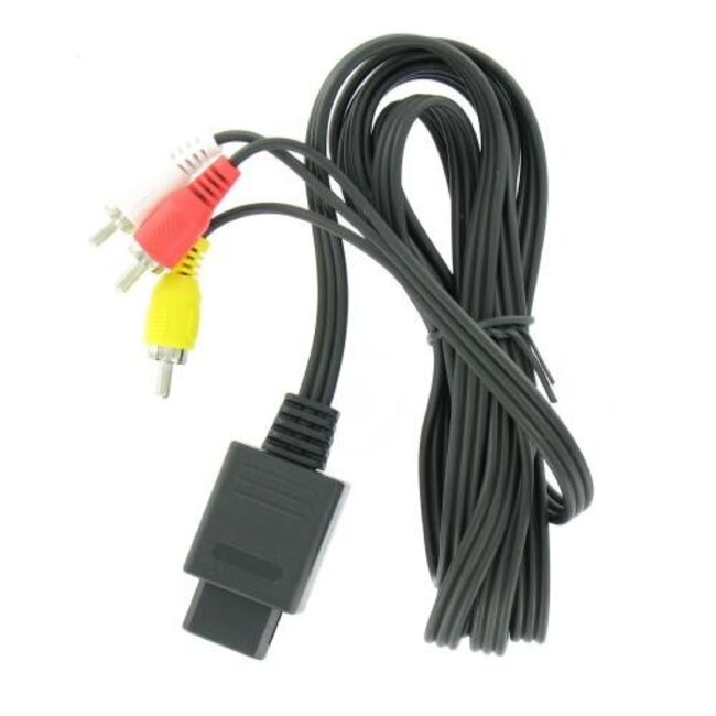 Composiet AV kabel voor Nintendo GameCube (NGC), Nintendo 64 (N64) en Super Nintendo (SNES) / zwart - 1,5 meter