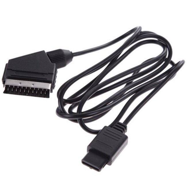 Scart AV kabel voor Nintendo GameCube (NGC), Nintendo 64 (N64) en Super Nintendo (SNES) / zwart - 1,8 meter