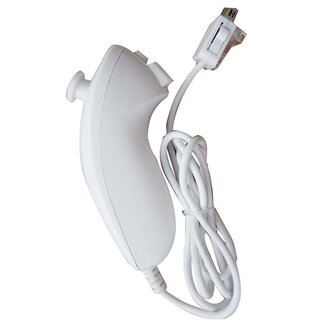 Dolphix Nunchuk geschikt voor Nintendo Wii, Wii Mini en Wii U / wit - 0,90 meter