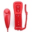 Wii Motion Plus Controller met Nunchuk geschikt voor Nintendo Wii, Wii Mini en Wii U / rood