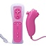 Wii Motion Plus Controller met Nunchuk geschikt voor Nintendo Wii, Wii Mini en Wii U / roze