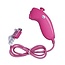 Wii Motion Plus Controller met Nunchuk geschikt voor Nintendo Wii, Wii Mini en Wii U / roze