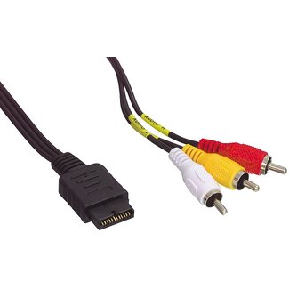 Dolphix Composiet AV kabel voor Sony PlayStation 1, one, 2 en 3 / zwart - 1,5 meter