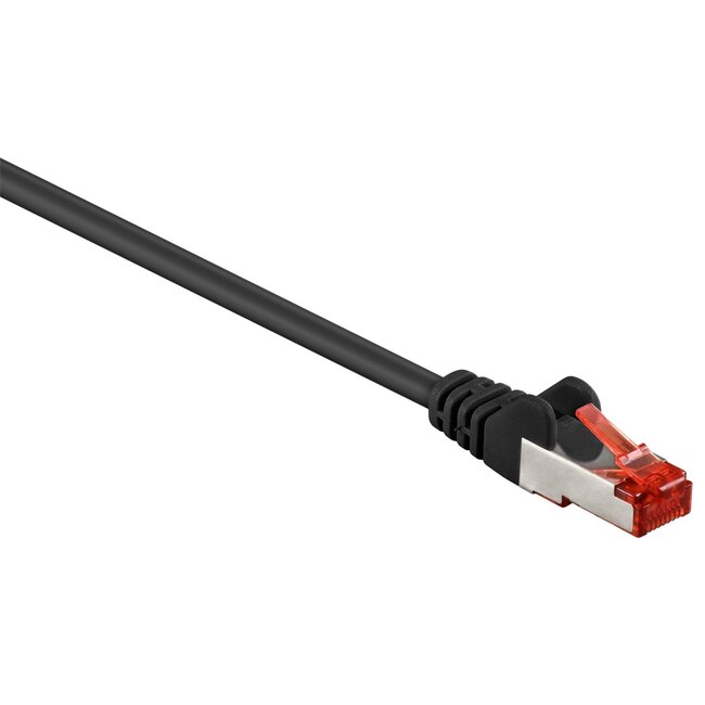 S/FTP CAT6 Gigabit netwerkkabel / zwart - LSZH - 0,15 meter