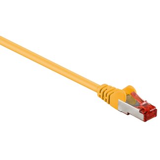 Goobay S/FTP CAT6 Gigabit netwerkkabel / geel - LSZH - 0,15 meter