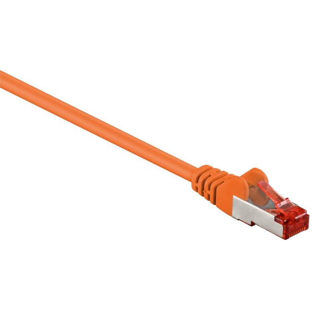 S/FTP CAT6 Gigabit netwerkkabel / oranje - LSZH - 0,15 meter