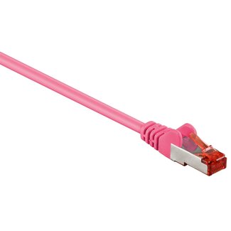 Goobay S/FTP CAT6 Gigabit netwerkkabel / roze - LSZH - 0,15 meter