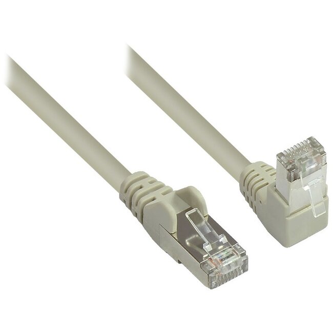 S/FTP CAT6 Gigabit netwerkkabel haaks/recht / grijs - 0,25 meter