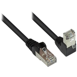 S-Impuls S/FTP CAT6 Gigabit netwerkkabel haaks/recht / zwart - 0,50 meter