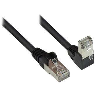 S-Impuls S/FTP CAT6 Gigabit netwerkkabel haaks/recht / zwart - 3 meter