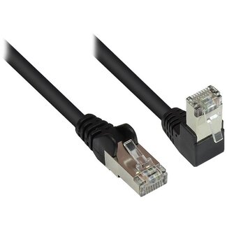 S-Impuls S/FTP CAT6 Gigabit netwerkkabel haaks/recht / zwart - 7,5 meter