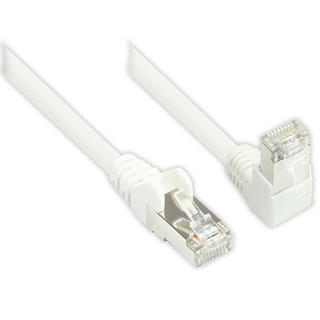 S/FTP CAT6 Gigabit netwerkkabel haaks/recht / wit - 0,50 meter