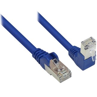 S-Impuls S/FTP CAT6 Gigabit netwerkkabel haaks/recht / blauw - 0,25 meter