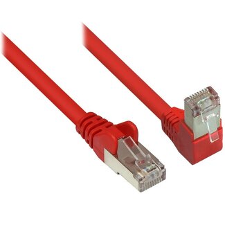 S-Impuls S/FTP CAT6 Gigabit netwerkkabel haaks/recht / rood - 0,25 meter