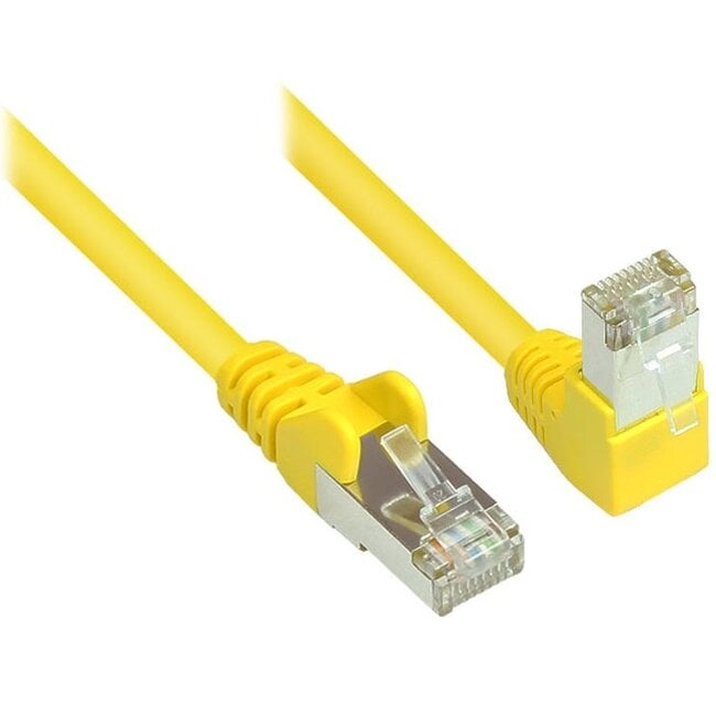 S/FTP CAT6 Gigabit netwerkkabel haaks/recht / geel - 0,25 meter