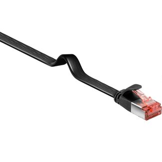 Goobay U/FTP CAT6 Gigabit platte netwerkkabel / zwart - 1 meter