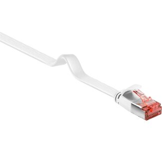 Goobay U/FTP CAT6 Gigabit platte netwerkkabel / wit - 1 meter