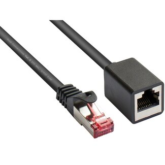 InLine S/FTP CAT6 Gigabit netwerk verlengkabel / zwart - 1 meter