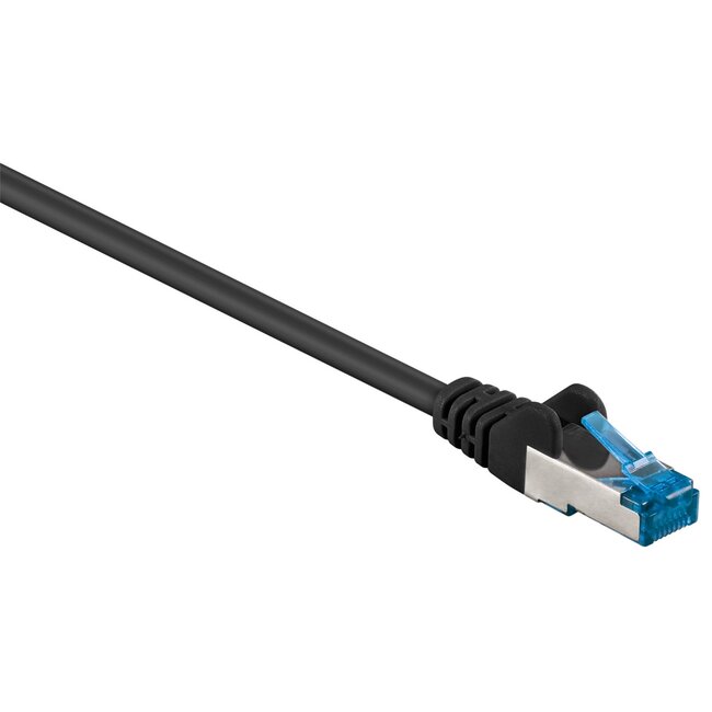 S/FTP CAT6a 10 Gigabit netwerkkabel / zwart - LSZH - 0,25 meter