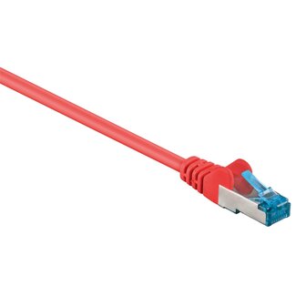 Goobay S/FTP CAT6a 10 Gigabit netwerkkabel / rood - LSZH - 0,25 meter