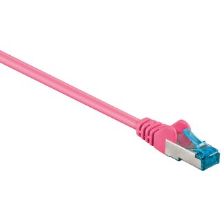 Goobay S/FTP CAT6a 10 Gigabit netwerkkabel / roze - LSZH - 0,25 meter