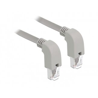 DeLOCK S/FTP CAT6a 10 Gigabit netwerkkabel haaks naar boven / haaks naar boven / grijs - LSZH - 1 meter