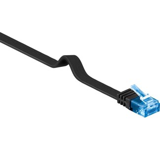 Goobay U/UTP CAT6a 10 Gigabit platte netwerkkabel / zwart - 3 meter