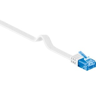 Goobay U/UTP CAT6a 10 Gigabit platte netwerkkabel / wit - 2 meter