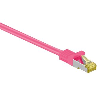 Goobay S/FTP CAT7 10 Gigabit netwerkkabel / roze - LSZH - 0,25 meter