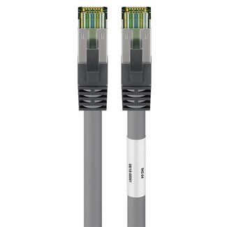 Goobay Premium S/FTP CAT8.1 40 Gigabit netwerkkabel / grijs - LSZH - 0,25 meter