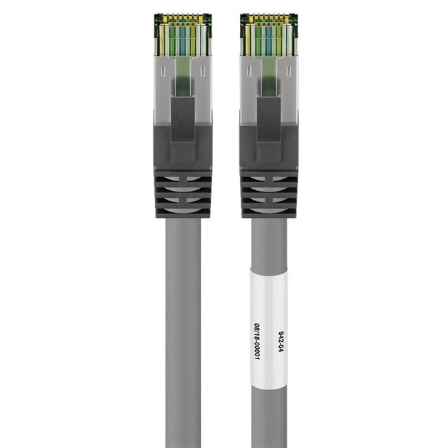 Premium S/FTP CAT8.1 40 Gigabit netwerkkabel / grijs - LSZH - 0,25 meter