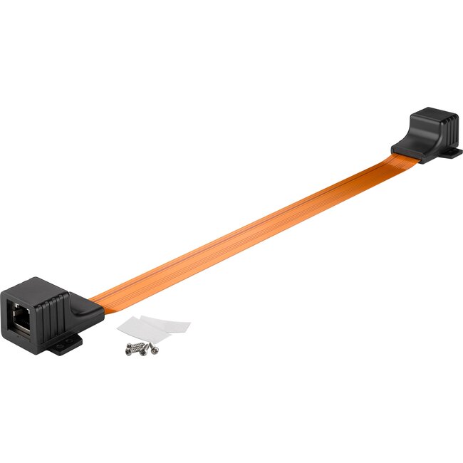 UTP CAT5 Fast Ethernet RJ45 deur/raam adapter / oranje - 0,30 meter