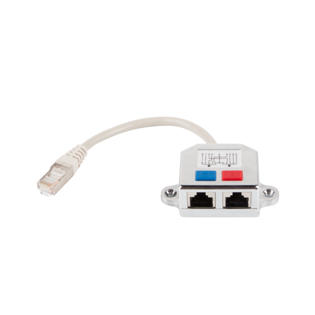 STP CAT5 RJ45 combiner/splitter (versie 1) - 0,15 meter