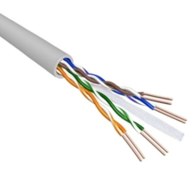 U/UTP CAT6 Gigabit netwerkkabel met vaste aders - AWG23 / grijs - 100 meter