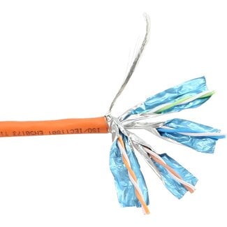 InLine S/FTP CAT6 Gigabit netwerkkabel met vaste aders - AWG23 - LSZH / oranje - 50 meter