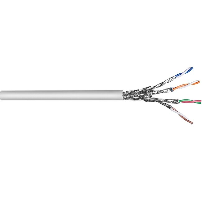 S/FTP CAT6a 10 Gigabit netwerkkabel met flexibele aders - AWG26 - LSZH / grijs - 50 meter