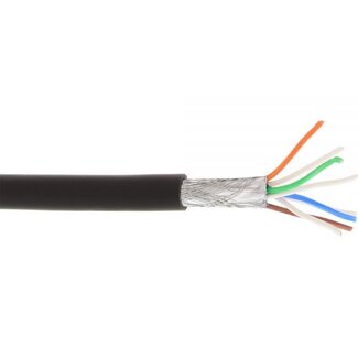 InLine S/FTP CAT6a 10 Gigabit netwerkkabel met flexibele aders - AWG26 - LSZH / zwart - 100 meter