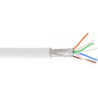 InLine S/FTP CAT6a 10 Gigabit netwerkkabel met flexibele aders - AWG26 - LSZH / wit - 100 meter