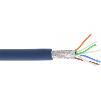InLine S/FTP CAT6a 10 Gigabit netwerkkabel met flexibele aders - AWG26 - LSZH / blauw - 100 meter