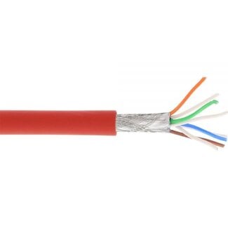 InLine S/FTP CAT6a 10 Gigabit netwerkkabel met flexibele aders - AWG26 - LSZH / rood - 100 meter