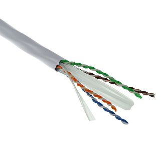ACT U/UTP CAT6a 10 Gigabit netwerkkabel met vaste aders - AWG23 - PVC / grijs - 500 meter