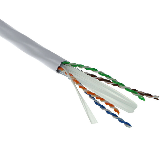 U/UTP CAT6a 10 Gigabit netwerkkabel met vaste aders - AWG23 - PVC / grijs - 500 meter