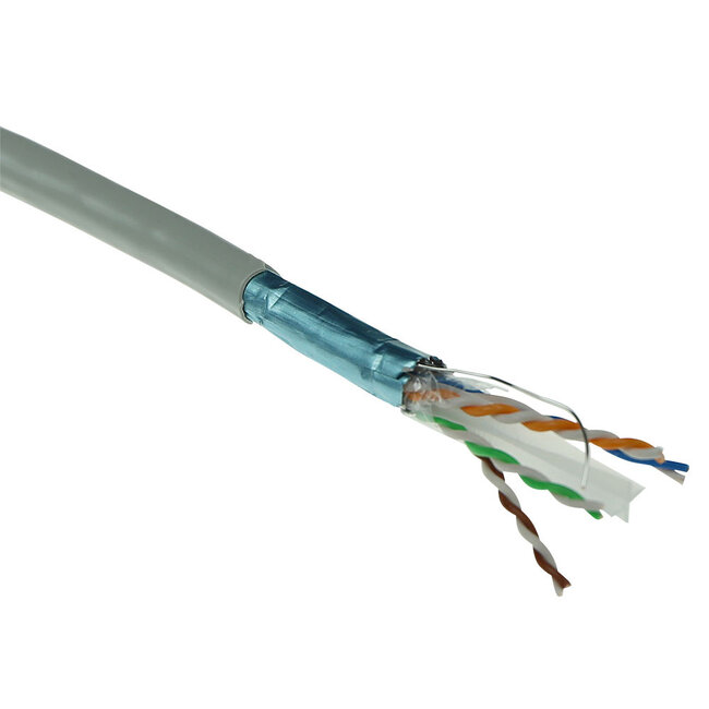 F/UTP CAT6a 10 Gigabit netwerkkabel met vaste aders - AWG24 - PVC / grijs - 305 meter