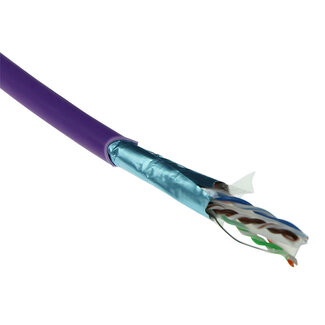 ACT F/UTP CAT6a 10 Gigabit netwerkkabel met vaste aders - AWG24 - LSZH / paars - 305 meter