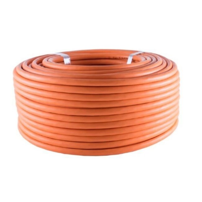 SFTP CAT7 600 MHz netwerkkabel | vaste aders | AWG24 | LSZH | oranje | 50 meter