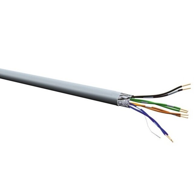 F/UTP CAT5e Gigabit netwerkkabel met vaste aders - LSZH / grijs - 100 meter