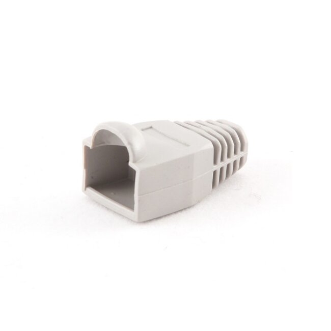 Netwerkplug huls voor RJ45 connectoren - kabel tot 6 mm - 100 stuks / grijs