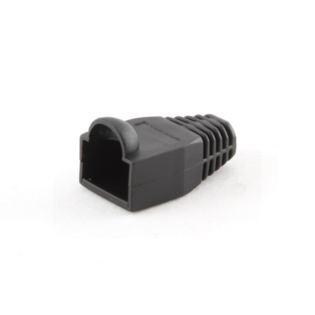 Netwerkplug huls voor RJ45 connectoren - kabel tot 6 mm - 100 stuks / zwart
