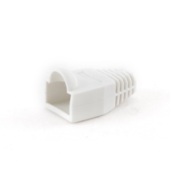 Netwerkplug huls voor RJ45 connectoren - kabel tot 6 mm - 100 stuks / wit