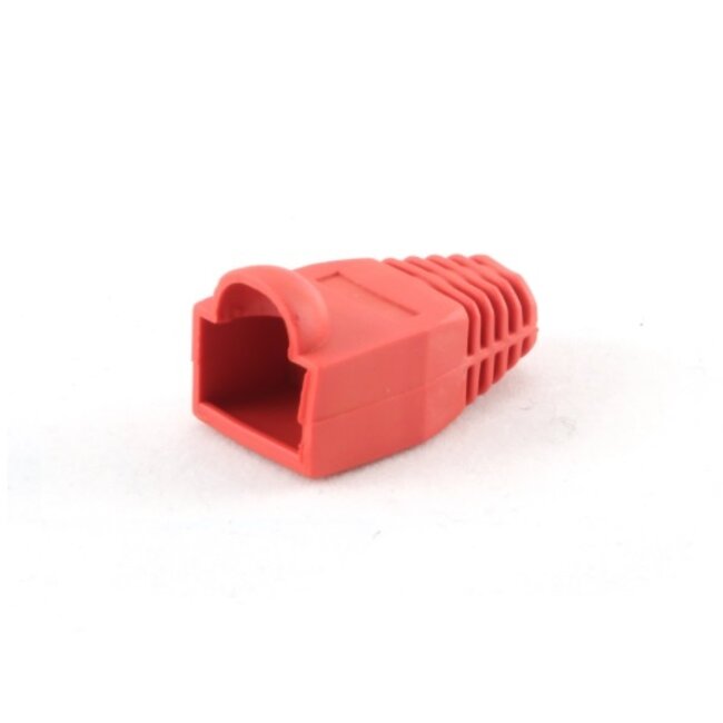 Netwerkplug huls voor RJ45 connectoren - kabel tot 6 mm - 100 stuks / rood